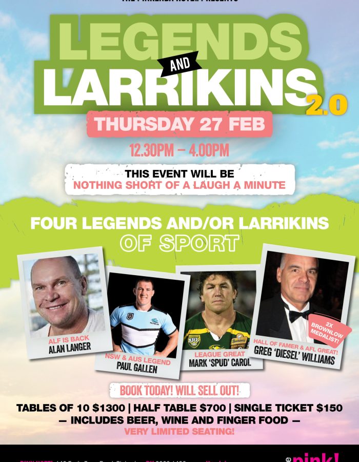 307 The PInk Legends and Larrinkins 2 Flyer